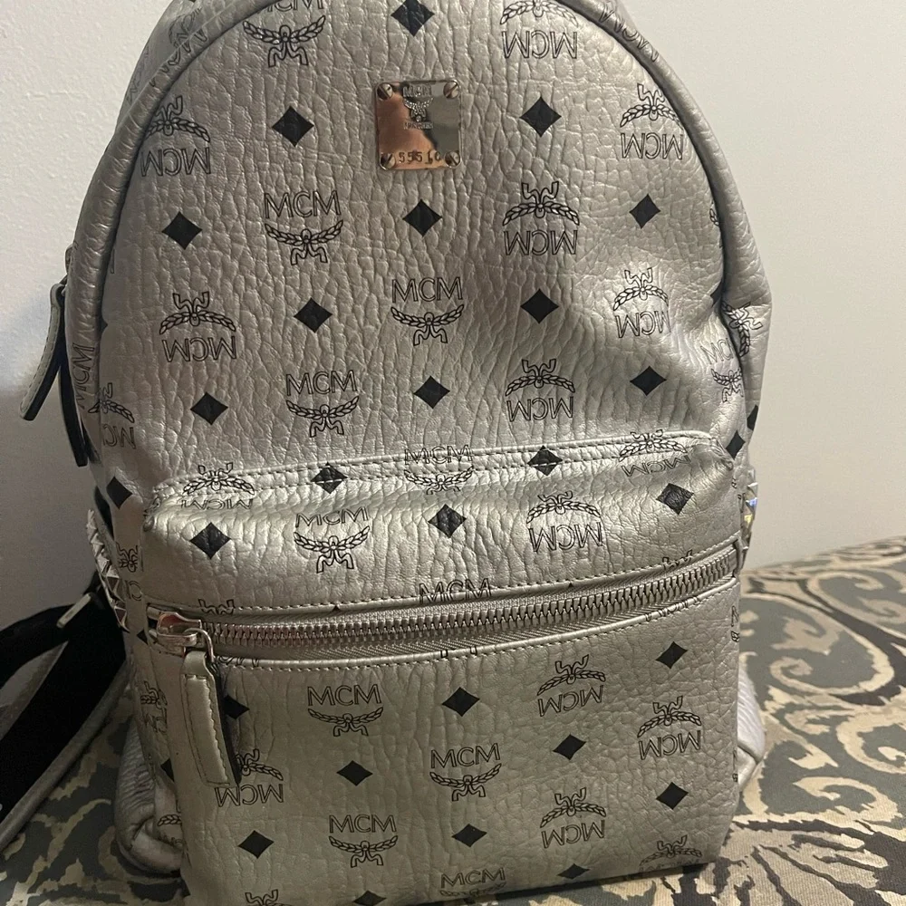 MCM Silver Backpack - Picture 1 of 7